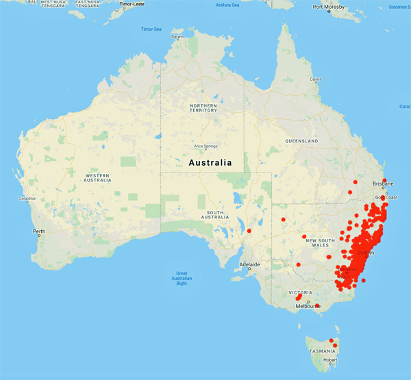 collecting locality map for 'Burgess, C.'