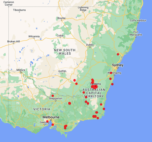 collecting locality map for 'Calvert, J.'