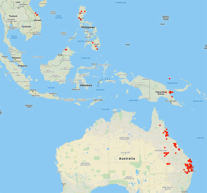 collecting locality map for 'Clemens, M.S.'