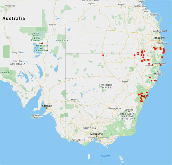 collecting locality map for 'Dunn, C.J.'