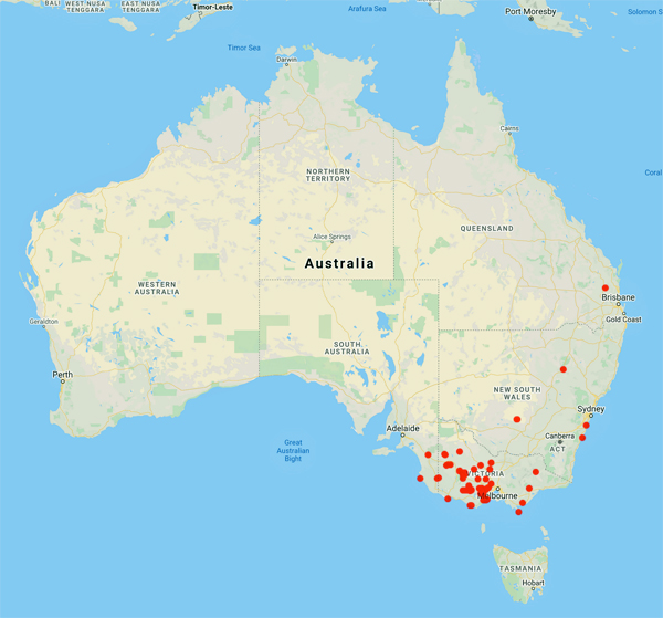 collecting locality map for 'Foster, E.'