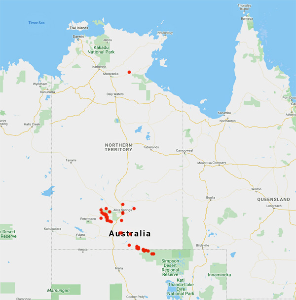 collecting locality map for 'Kempe, F,A.H.'