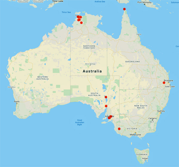 collecting locality map for 'Lea, T.S.'