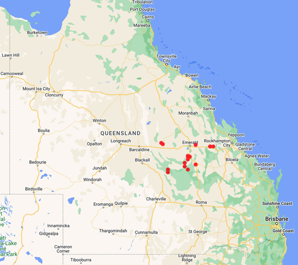 collecting locality map for 'McLaughlin, M.A.'