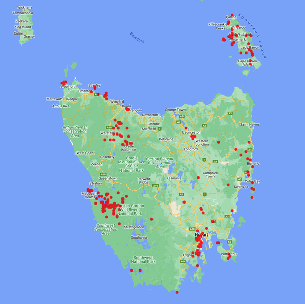 collecting locality map for Milligan, J.