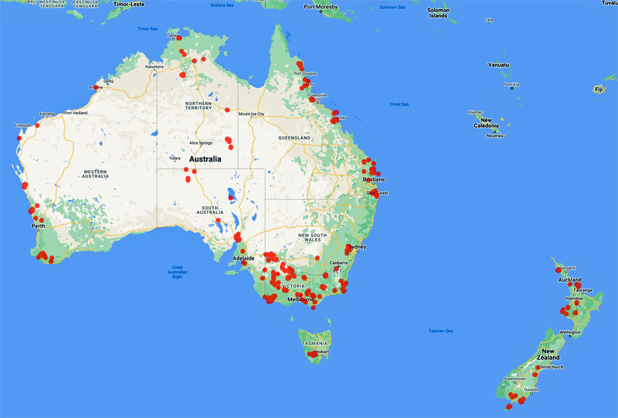 collecting locality map for 'Milne, J.'