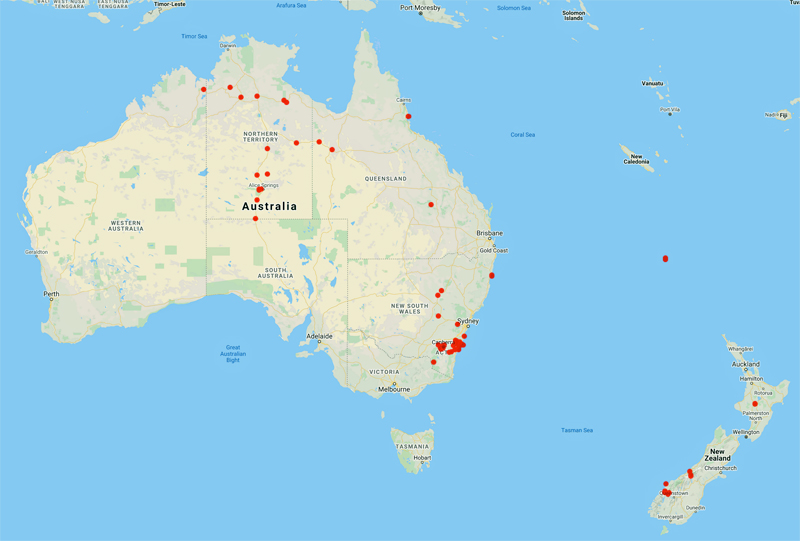 collecting locality map for 'Rafferty, M.'