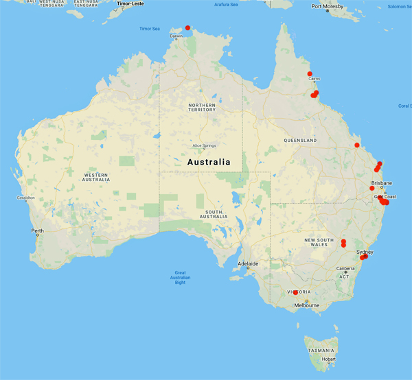 collecting locality map for 'Ramsay, E.P.'