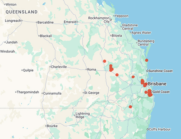 collecting locality map for 'Reynolds, S.T.'