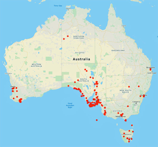 collecting locality map for 'Rogers, R.S.'