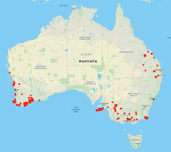 collecting locality map for 'Spencer, R.D.''