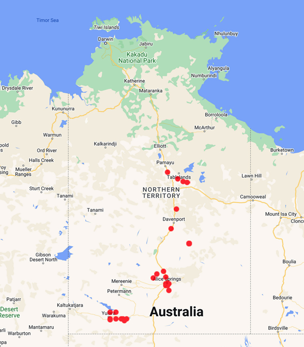 collecting locality map for 'Ulyatt, L.'