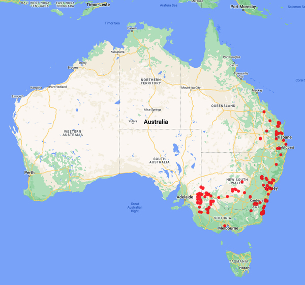 collecting locality map for 'Vos, H.'