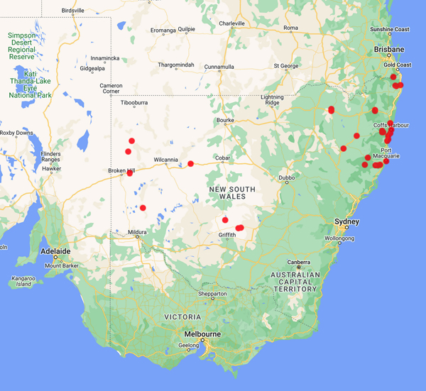 collecting locality map for 'Woodland, P.S.'