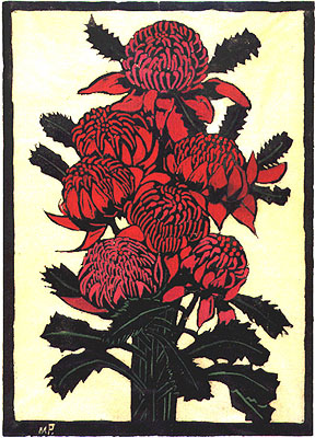 Waratah print by Margaret Preston 1925